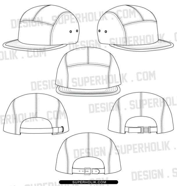 5 panel hat template